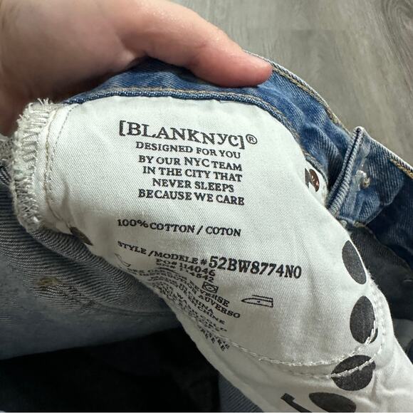 Blank NYC The Warren Overlap High Rise Denim Shorts in Fare Warning Size 28 - Picture 6 of 10